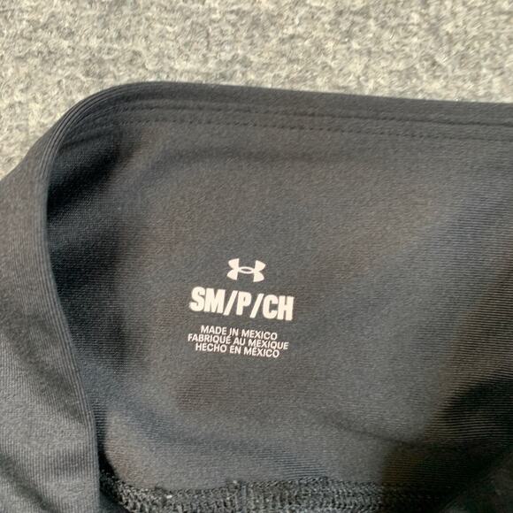 Under Armour Leggings Womens S Small Black White HeatGear Spellout Logo Sides - Picture 5 of 10